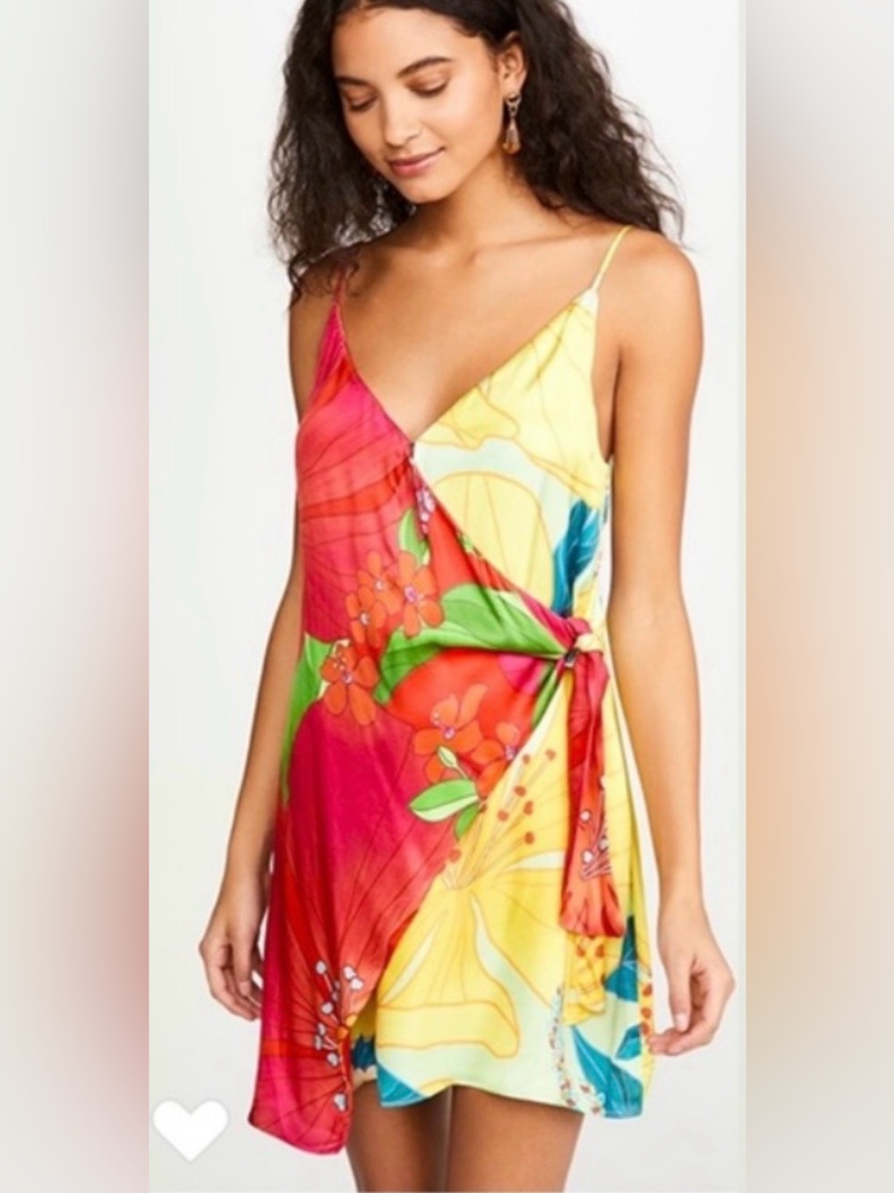 FARM Rio XS Pietra Floral Mix Mini Wrap Dress
